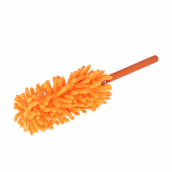 Telescopic Duster Removable Washable 72cm Chenille Dust Removal Tool for Home Cleaning Orange 0.2