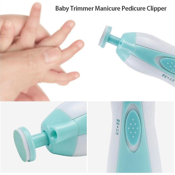 6 i 1 Elektrisk baby nagelfilsklippare Trimmer för toddler Blue