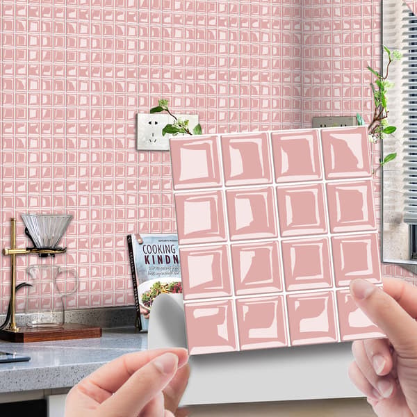 Self-Adhesive Tiles for Wall Decoration, Geometric Pattern 3D Crystal Tile Design, Peel and Stick Backsplash, Durable and Easy-Care Surface