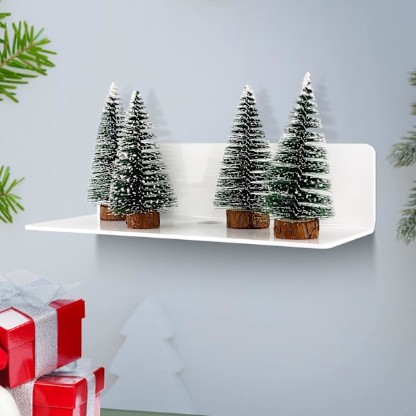 4 kpl Akryylinen kelluva seinähylly, 23*9,5 cm, itseliimautuva hylly ilman porausta ja 8 kaapeliklipsiä, pieni hylly toimistoon, kylpyhuoneeseen, keittiöön, makuuhuoneeseen, valkoinen