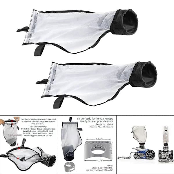 2x Poolrenser Filterpose Erstatningsnet Til Pentair Racer Ls 360330