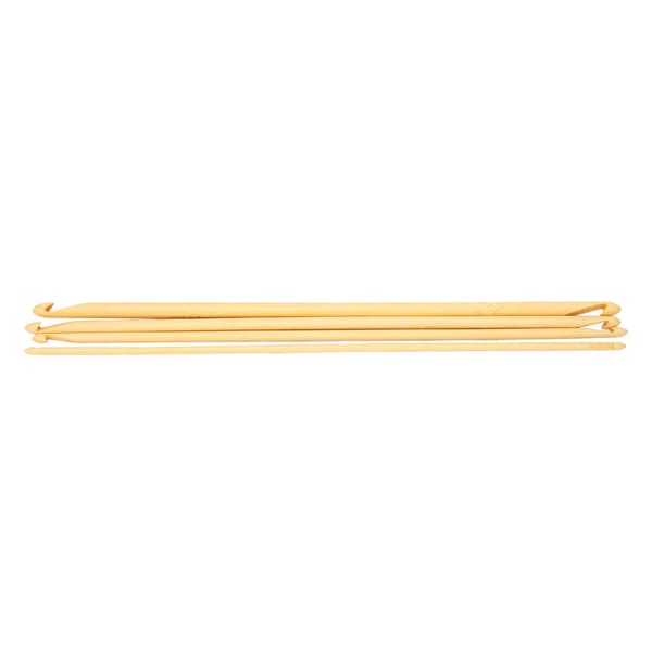 4 Tunisian Crochet Hooks 24 cm Long Different Sizes Non-slip Bamboo Double-ended Knitting Needles