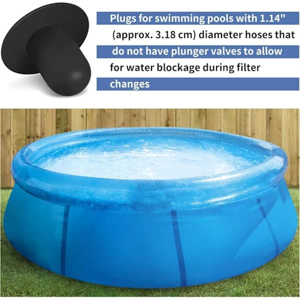 4-pack pool wall plug replacement parts - above ground pool filter pump filter hole plug compatible with Intex and Bestway