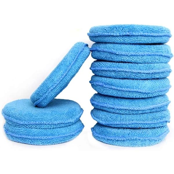 Mikrofiber Voks Applikator Runde Svampepuder til Bil, 10-pak Blå