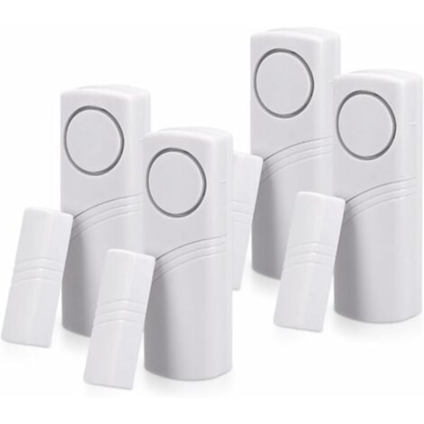 4-pack Trådlösa Larm för Dörrar och Fönster - Anti-Intrång, Magnetiska, 100 dB - Hemskydd Mot Inbrott
