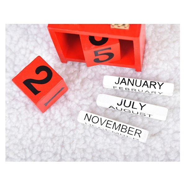TS-Julbordskalender Bordsnummer Datum Träklossar Kalender Nedräkning Jul Skrivbordskalender