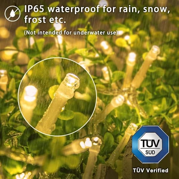 100 LED Ljusslinga Batteridriven med Timer Varmvit