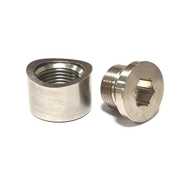 TS-Oxygen Sensor Bung Med Packning Rostfritt Stål Plugg Bredband Mutter Beslag Svetsmuffar M18x1.5 Bil AC