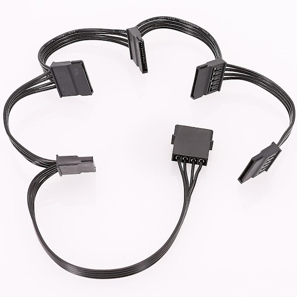 TS-2kpl Molex 4pin Ide - 5 Sata 15pin Kiintolevyn Virtalähde Jakokaapeli DIY PC Severille 18awg 4