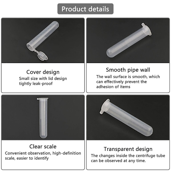 Lab Centrifugrör - 50 st 10 ml provrör med gradering