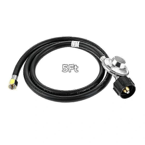 Universal Grill Konverteringssæt NG til LP Adapter Lækagesikker Messing og Gummi til BBQ Griller Campingfester Sort 5 FT Black