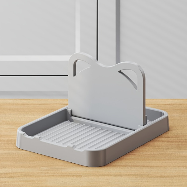 Creative Cat Ear Kitchen Lid Holder Multifunctional Vertical Foldable Wall-Mounted Spoon Rest Beige