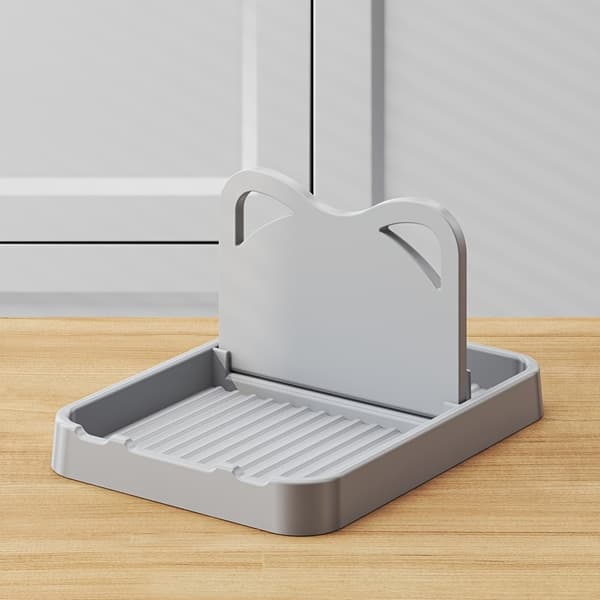 Creative Cat Ear Kitchen Lid Holder Multifunctional Vertical Foldable Wall-Mounted Spoon Rest Black