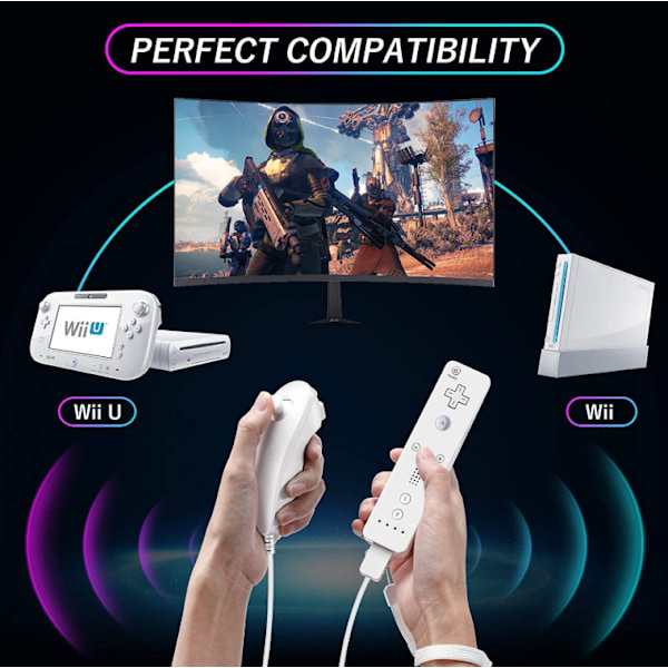 For Nintendo Wii Remote Controller Trådlös Vit