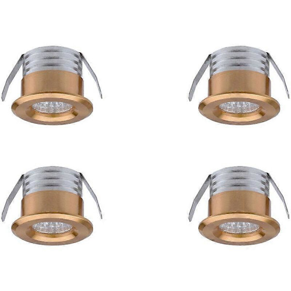 Mini Indbyggede LED-spots, 3W, Neutralt Lys, Sæt med 4