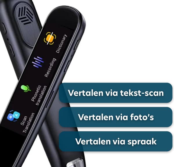 Smart Scanner Oversætterpen med Stemme- og Tekstoversættelse, Læsehjælp til Studie, Rejse, Arbejde, Sort