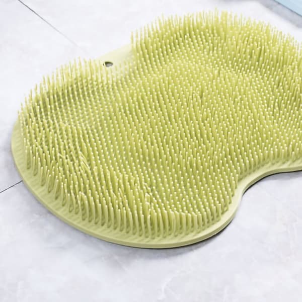 Foot Massage Scrub Mat TPR Foldable Hook Foot Scrubber Cleaning Brush With Suction Cup Green