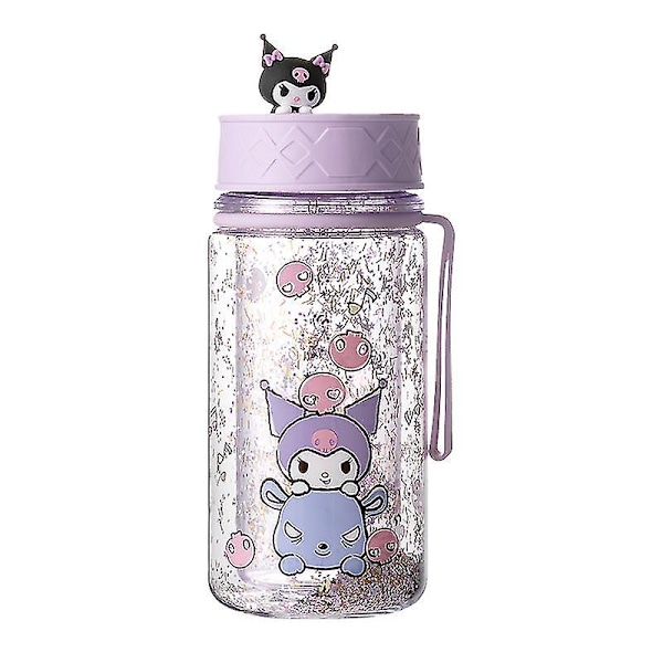 Kawaii Sanrio Anime Cinnamoroll Kuromi My Melody Vattenflaska Dricka Cartoon Bärbar Sport Te Kaffe Mugg med Halm Cup Gåvor NM-3Q