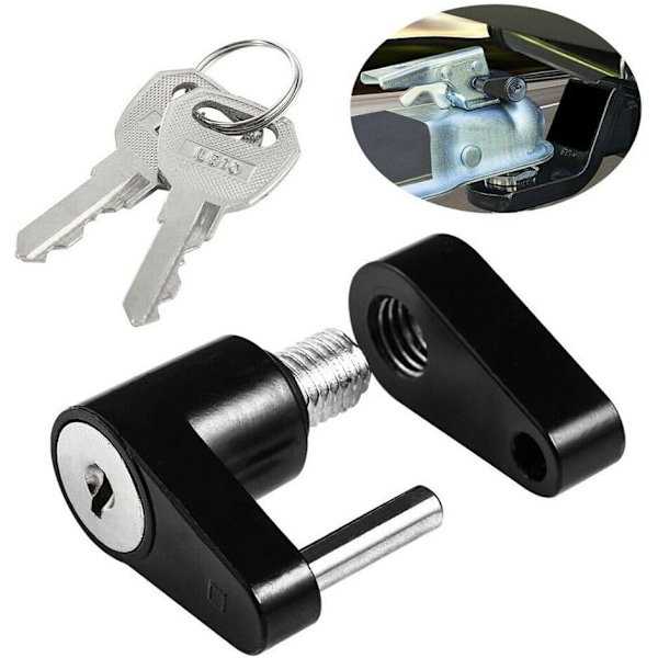 Caravan Security Lock för säkert och hållbart stöldskydd, unisex metalllåsverktyg, släpvagnslås, svart