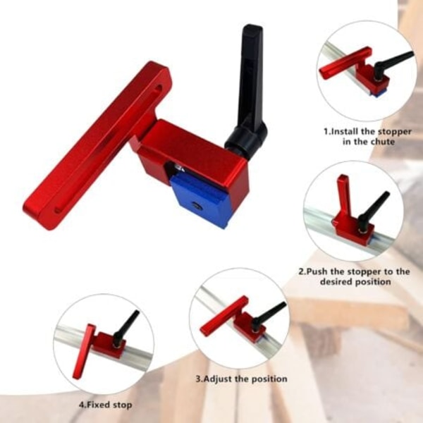 TS-Sæt med 2 T-skinne stop til 30 mm T-not styreskinne