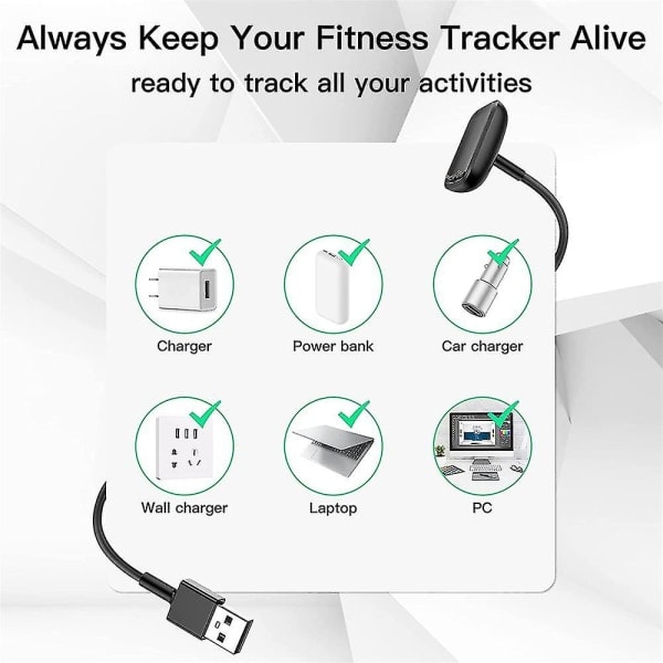Oplader til Fitbit Charge 5/Luxe, Smartwatch trådløst magnetisk hurtigopladningskabel [kk]
