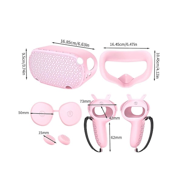 TS-For Meta Silikoni Suojakotelo 5-osainen Set Ei- Ja Anti-drop Vr Lisätarvikkeet, violetti