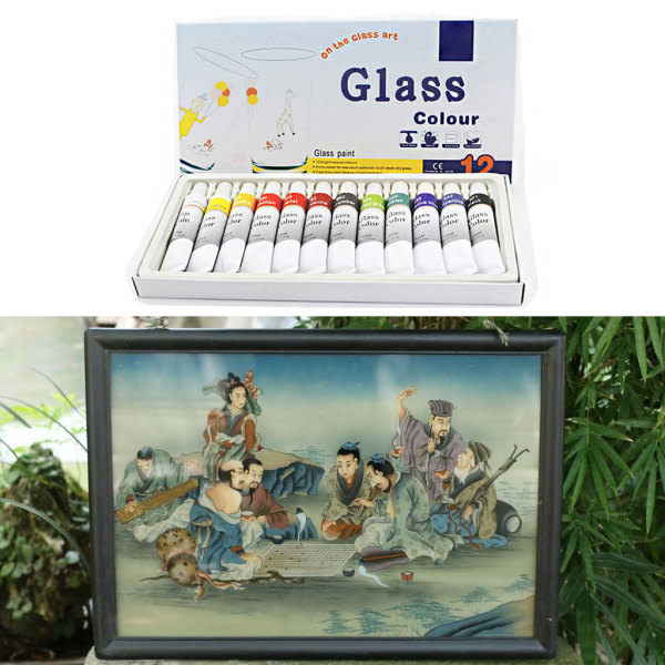 12 ml 12 färger glasfärg akryl handmålade pigment ritrör konstmaterial SQBB