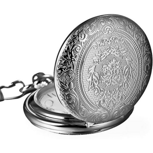 1 vintage lommeur i rustfrit stål med armbånd