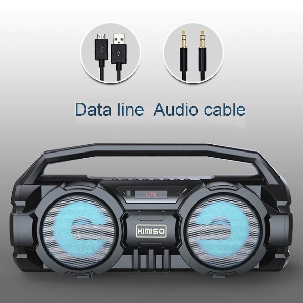 Bluetooth-högtalare Bärbar Kraftfull Subwoofer Utomhushögtalare Boombox