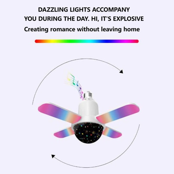 Älykäs Vedenkestävä Kattolamppu LED Musiikki Kattolamppu, Bluetooth-kaiuttimella Himmennettävä RGB Värimuutosvalo Kaukosäätimellä, Sopii Kylpyhuoneeseen, Suihkuun White