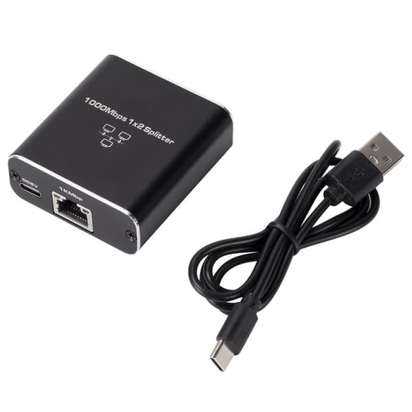 TS-RJ45-Splitter 1 til 2 for 1000M Netværk