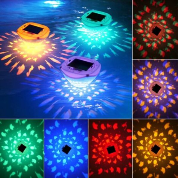Flytende LED solcellelamper for basseng, dam, akvarium, festdekorasjon