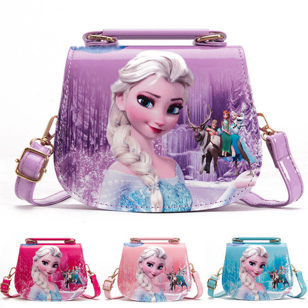 Frozen 2 Elsa Anna Prinsesse Axelväske Håndtaske til Børn Lilla