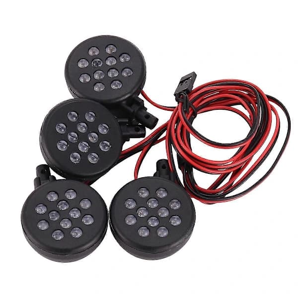 4 LED-lamper Modtagersæt til 1/5 BAJA Rovan Motor 5B RC Bil black