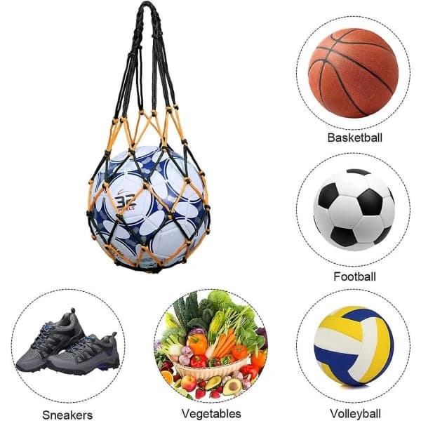 Boldnetpose, 2 stk. Bærbar Mesh Boldpose Boldnet Opbevaring Meshpose Volleyball