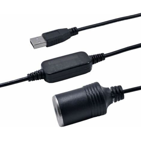 USB A han til 12 V cigarettænderstik konverter