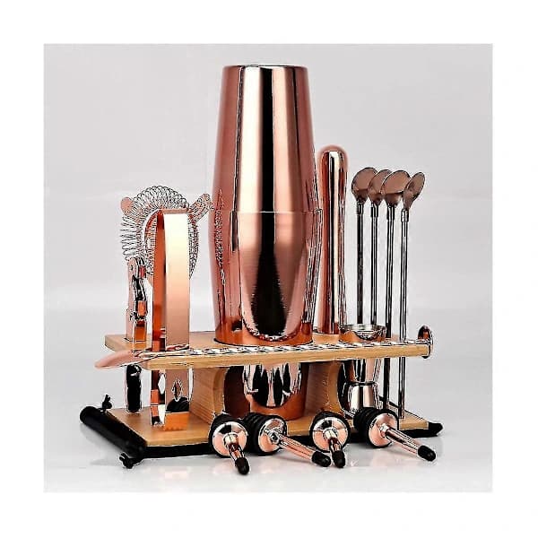 Cocktail Shaker Sæt, 17 dele Bartender Kit til Mixer Vin Martini, rustfrit stål Barværktøj, hjem
