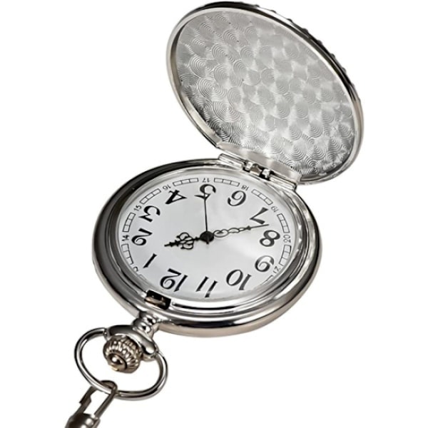 1 vintage lommeur i rustfrit stål med armbånd