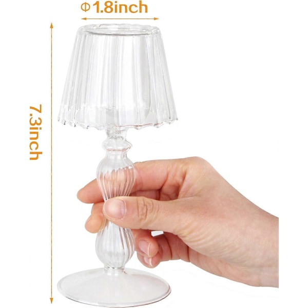 Klar Glas Votivljusstake - Glas Teeljusstake Orkan Dekorativ Lampa Form til Bord Bryllup Middag