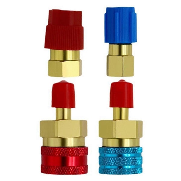 R1234YF Adapter, R134a till R1234yf Snabbkoppling, R1234YF Snabbkoppling, Hög- och Lågtrycks Omvandlingskit, R1234yf Snabbkoppling