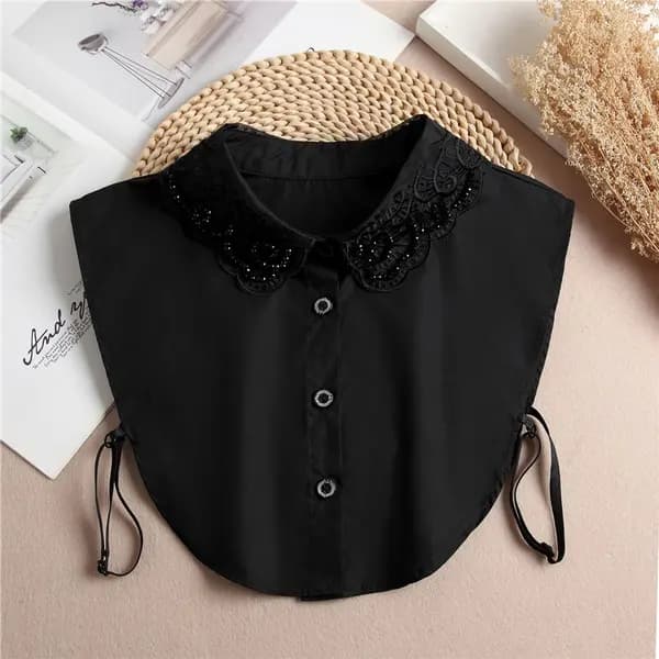 Set of 2 Women's Blouse Collars - Detachable Pointed Collar Basic - Collars for Women - Ruffles / Frills ...