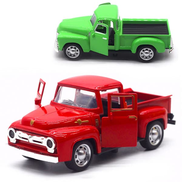 1/32 Legeringsbilmodell Hög Simulering Lastbilar Diecast Fordon Leksak Grön