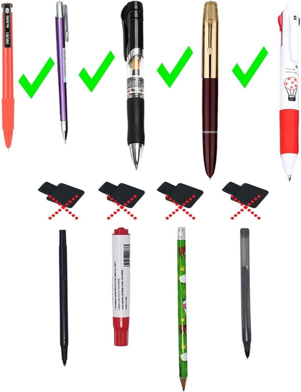 8 Pieces Pen Holder Self-Adhesive Pen Sticker Pen Loop Durable Leather