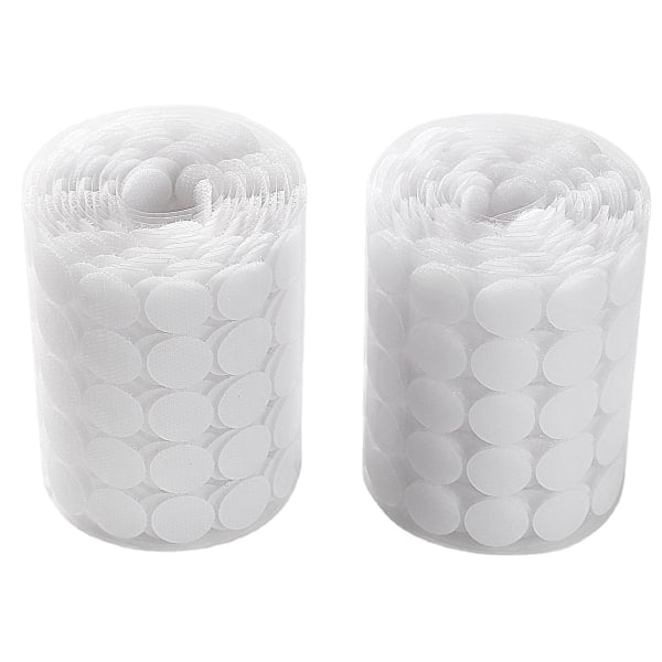 1000 st självhäftande kardborreband för barn, runda, för tidig utbildning, nylon, självhäftande, stansade, vita, tysta, 10 mm
