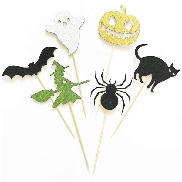 Halloween Cupcake Toppers - 18-Pack Multi-Color