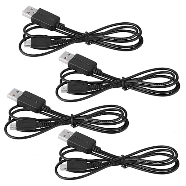 4 stk USB Strømkabel Adapter USB Oplader Opladningskabel Ledning til 3DS/NDSI/NEW/2DS