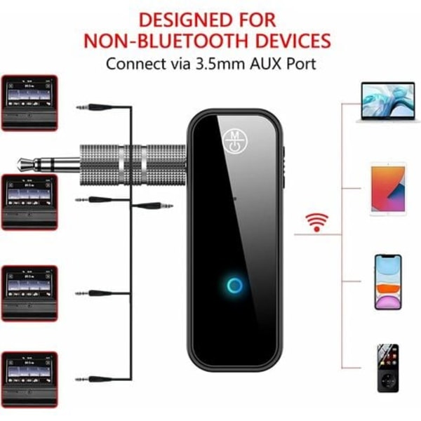 TS-Bluetooth-vastaanotin, Bluetooth-autoadapteri Jack, 5.0 Bluetooth-lähetin, Bluetooth Aux 3,5 mm:n kannettava langaton adapteri