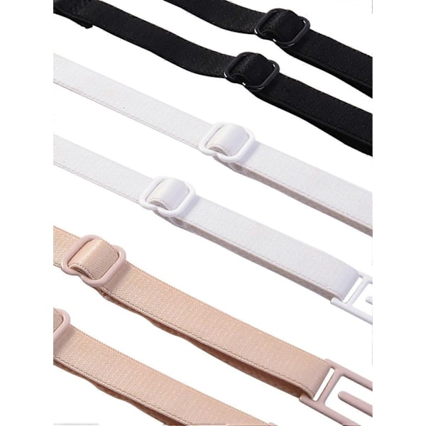 Pakke med 6 BH-stroppeklips, Elastisk Sklisikker Stroppeholder, Svart, Beige, Hvit-Perfekt