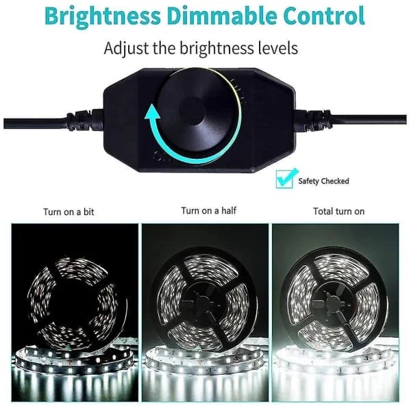 DC 12-24V LED Steglös Dimmer På/Av Strömbrytare Inomhus Utomhus
