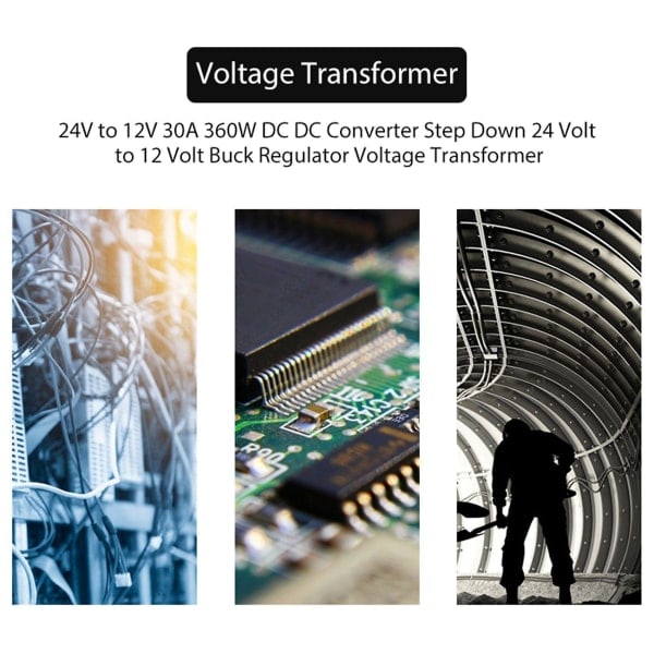 24V til 12V 30A 360W DC DC-omformer Trinn ned 24 Volt til 12 Volt Buck